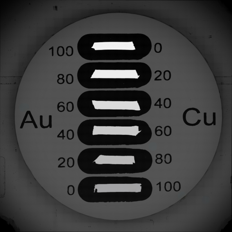 Au-Cu 6 NIST certified standard BSD image